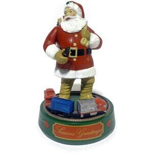 Vintage Coca Cola Santa With Train Mechanical Bank The Ertl Company 7.5 Inches